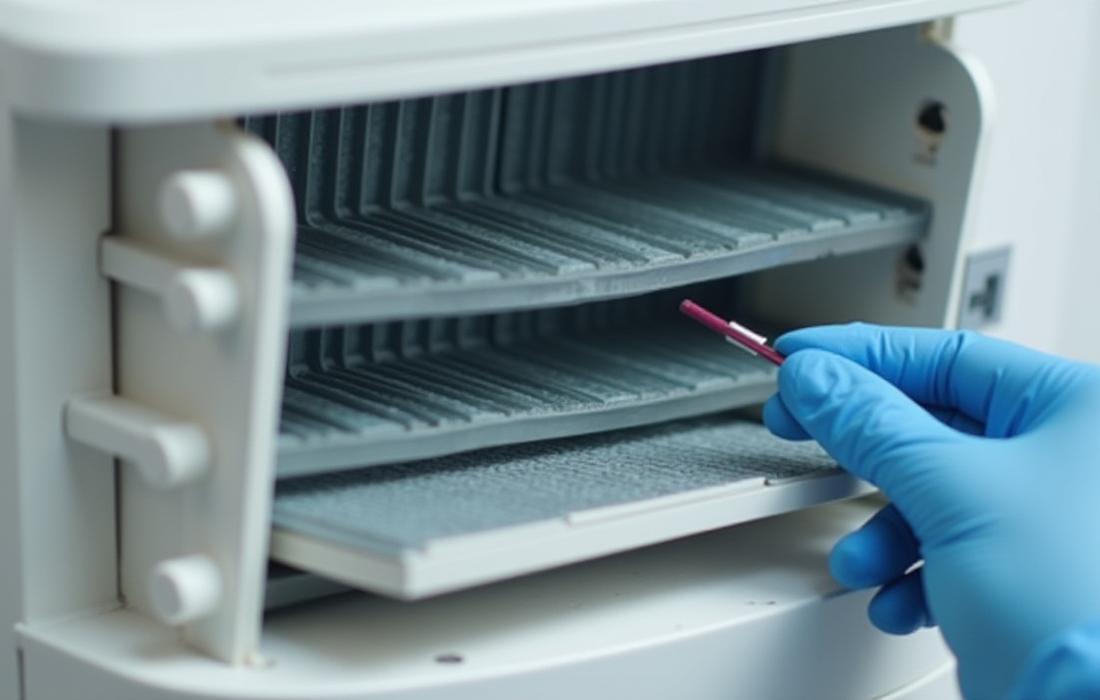 エアコン本体カバーとフィルターの分解作業