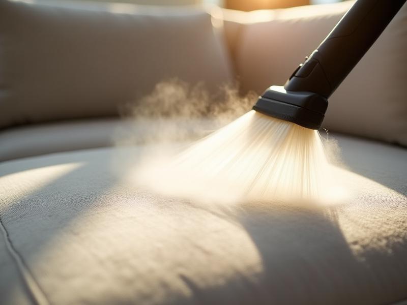 スチームクリーナーによるソファの清掃