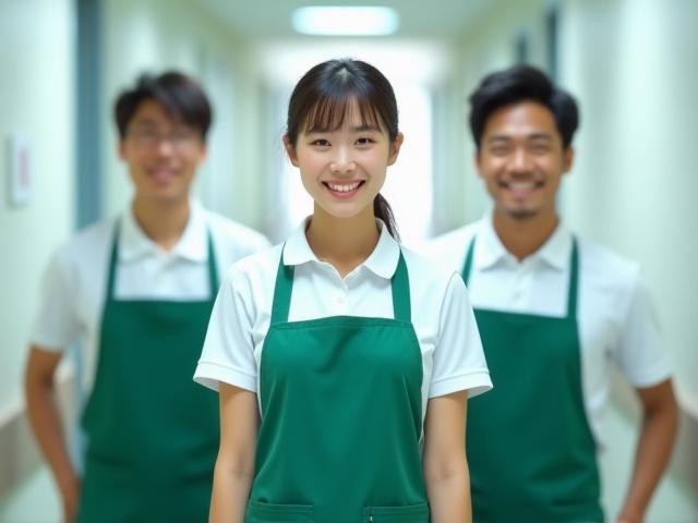 トレーニングを受けた清掃スタッフの集合写真