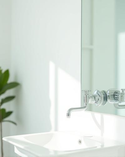 驚くほど透明になり浴室を反射する鏡