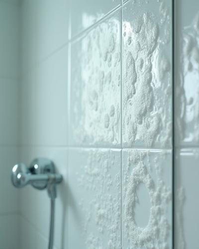 白く濁って何も映らない浴室の鏡