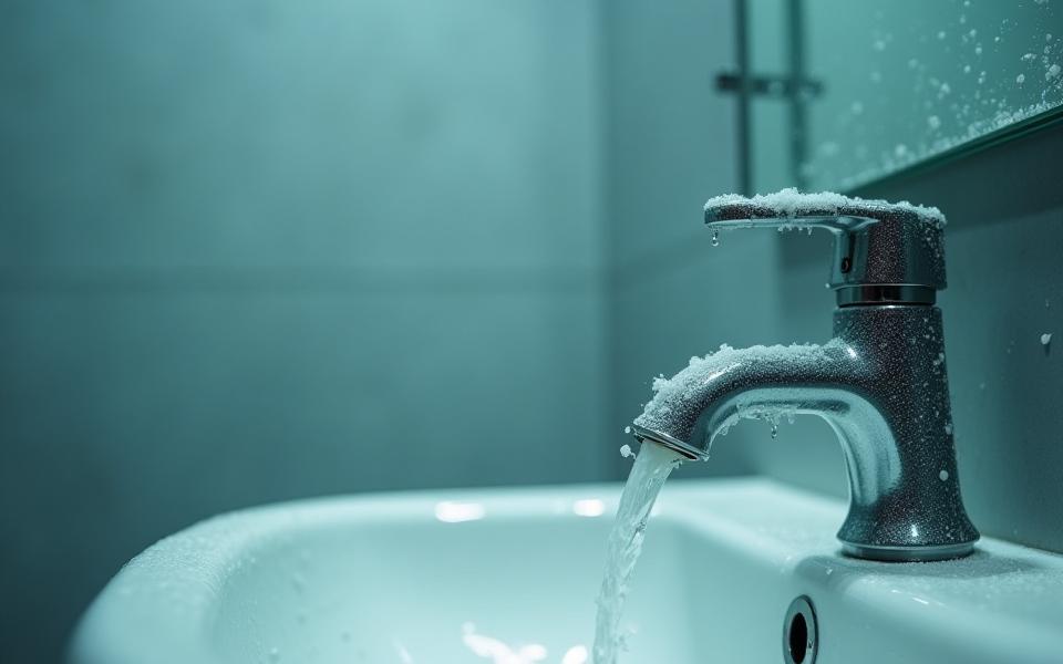 水垢で曇った浴室の鏡と蛇口